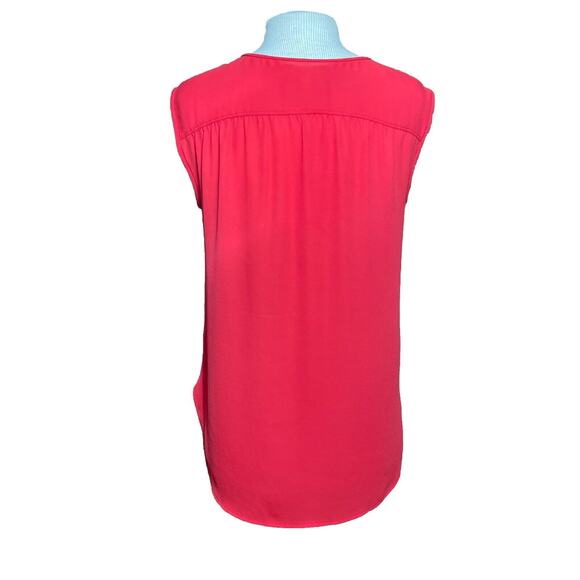 J CREW Women’s Size 10P Red Polyester Sleeveless Blouse - Picture 2 of 7